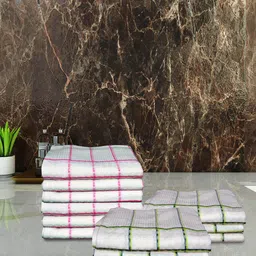 Athom Living White 12 Pieces Striped Super Dry 210GSM Pure Cotton Hand Towels-image-34