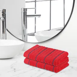 Himeya Red 2 Pieces Terry Cotton 550 GSM Hand Towels-picture-23