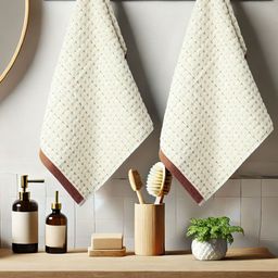 MYTRIDENT ODYSSEY Beige & Brown 2 Pieces Striped Pure Cotton 600 GSM Hand Towels-picture-34