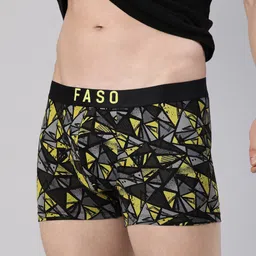 FASO Geometric Printed Organic Cotton Breathability Trunk FS2009-SQ-BLACK image 5
