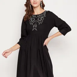 Ruhaans Black & White Embellished Tunic-image-15