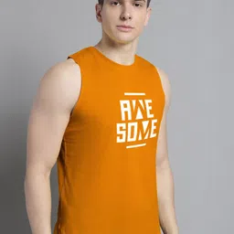 FBAR Typhography Printed Bio Wash Pure Cotton Sleeveless Gym Vests image 4