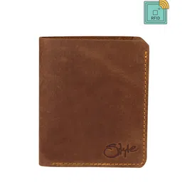 Style SHOES Unisex Tan Leather RFID Two Fold Wallet-picture-15