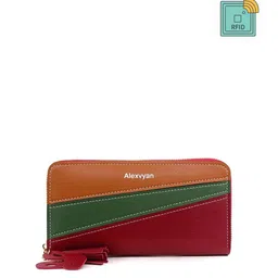 Alexvyan Women Colourblocked PU Zip Around Wallet-picture-27