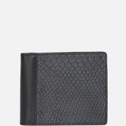 Allen Solly Men Abstract Textured Leather Two Fold Wallet image 2