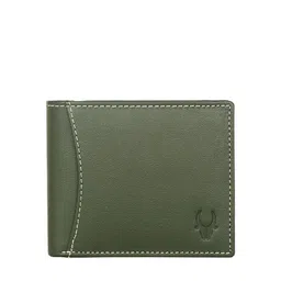 WildHorn Men Olive Green Solid Pure Leather Two-Fold Wallet image 5