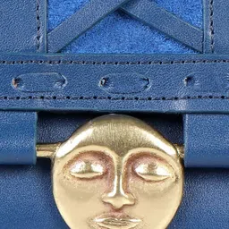 Hidesign Women Blue & Gold-Toned Self Design Leather Three Fold Wallet image 4