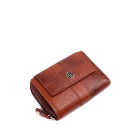 HAMMONDS FLYCATCHER Women Tan Leather Zip Around Wallet image 5
