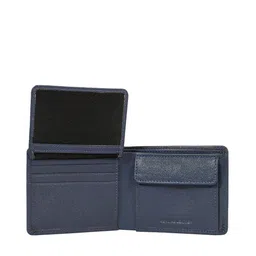 Eske Men Navy Blue Textured Leather Two Fold Wallet image 2