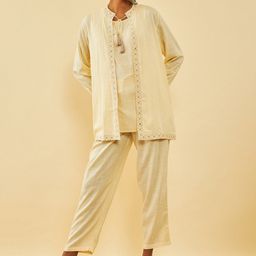 Soch Round Neck Top & Trouser With Shrug-picture-43