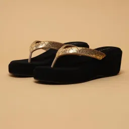 Eridani Kriaa Gold Embellished Wedges-image-63