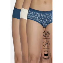 Zivame Low Rise Full Coverage Hipster Panty - Multicolor (Pack of 3) image 1