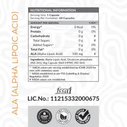 as-it-is nutrition AS-IT-IS ATOM ALA (Alpha Lipoic Acid) 100mg I 60 Veg Capsules I Antioxidant Support for Overall Health I Health Supplement for Men & Women image 3