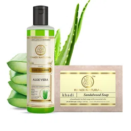 Khadi Natural Set Of Aloevera Hair Cleanser & Ayurvedic Sandalwood Soap-picture-22