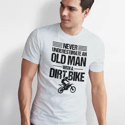 Seekbuylove Men Bio Finish Old Man Dirt Bike Round Neck Pure Cotton T-shirt-picture-33