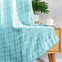 Story@home Blue Set of 2 Geometric Sheer Long Door Curtain-image-77