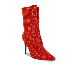 London Rag Women Rhinestones Embellished Calf Boots-picture-21