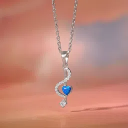 GIVA Rhodium-Plated Contemporary Pendants with Chains-picture-14