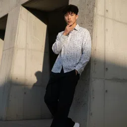 glitchez Oversized Geometric Printed Drop-Shoulder Sleeves Casual Shirt image 5