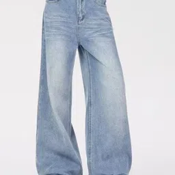 LULU & SKY Women Wide Leg Low Distress Heavy Fade Jeans-picture-14