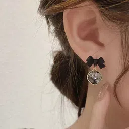 PolluxCraft Korean Gold Plated Bow Shaped Drop Earrings image 2