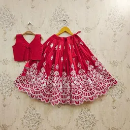 Helene Girls Embroidered Mirror Work Ready to Wear Lehenga & image 4