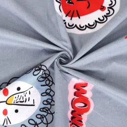 FABINALIV Grey & Red Cartoon Characters 300 TC King Bedsheet with 2 Pillow Covers image 5