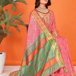 AKSH FASHION Pink Silk Blend Sarees-picture-36