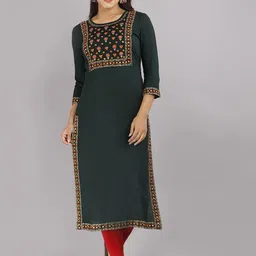 STYLE ANGEL Floral Yoke Design Mirror Work Straight Kurta-picture-10