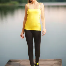 FBAR Pure Cotton Non-Padded Square Neck Sleeveless Camisole image 3