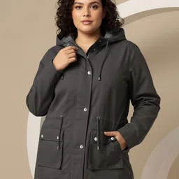 Sztori Plus Size Hooded Pure Cotton Tailored Jacket-image-19