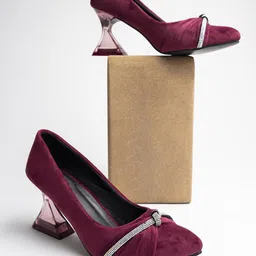 Shoetopia Girls Embellished Suede Party Stiletto Pumps-picture-31