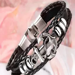 The Roadster Lifestyle Co Men's Anchor Wrist Band Kada Bracelet-picture-26