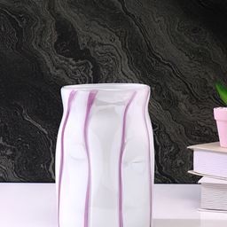 Myntra Elegant Homes White & Purple Striped Glass FlowerVases-picture-44