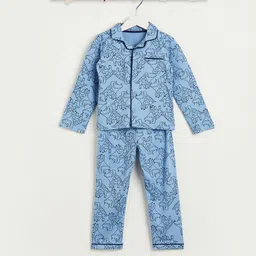 Juniors by Babyshop Boys Printed Shirt with Pyjamas Clothing Set-image-41