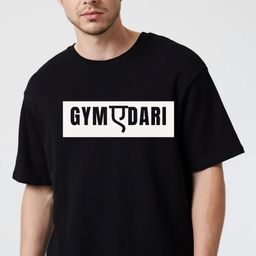 Fashnobic Men Dry Fit Typography Printed Round Neck Cotton Oversized T-shirt-picture-3