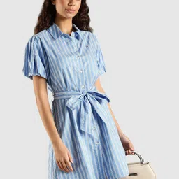 Tommy Hilfiger Women Striped Shirt Mini Dress-picture-39