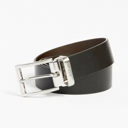 GUESS Men Solid Leather Reversible Tang Closure Casual Belt image 4