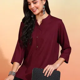 Label Ceres Mandarin Collar Cotton Top image 3