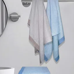 Athom Living 4-Pcs Blue & Grey 210 GSM Bath Towel-picture-25