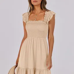 StyleCast Women Smocked Tiered Square Neck A-Line Dress-picture-10