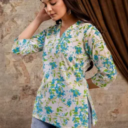 Moda Rapido Floral Print Cotton Top image 2
