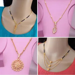 Ramdev Art Fashion Jwellery Brass Gold Plated Mangalsutra image 3