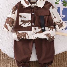 INCLUD Boys Animals Printed Shirt Collar Shirt With Pant-picture-44