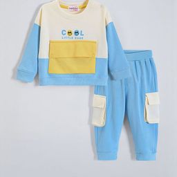Hopscotch Boys Blue Pure Cotton Colourblocked Clothing Set-picture-49