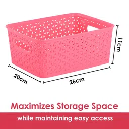 Myntra Elegant Homes Pink Set of 6 Regular Tote Basket Organisers image 4