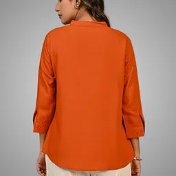 QUACLO Roll-Up Sleeves Top image 3