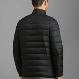 Louis Philippe Sport Men Solid Mock Collar Open Front Jacket image 3