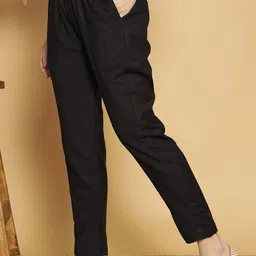 LetsDressUp Women Solid Mid-Rise Relaxed Fit Comfort Trousers-picture-29