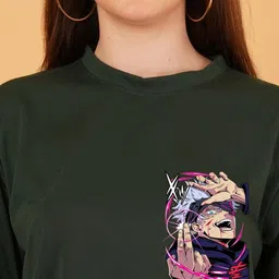 LECOWAR Women Pack Of 2 Graphic Printed Drop-Shoulder Sleeves T-shirt image 5